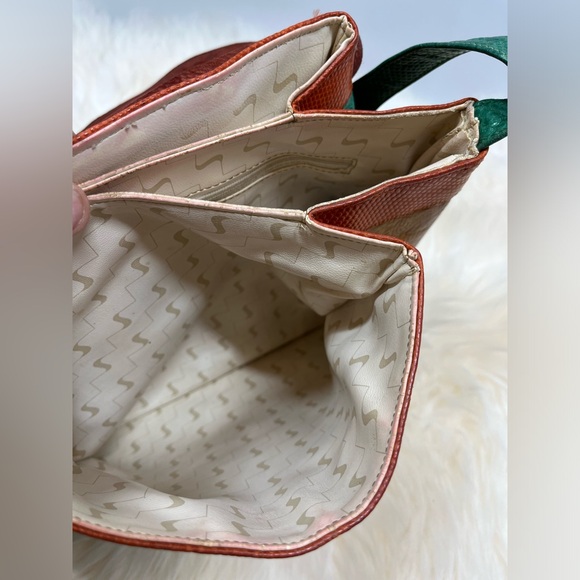 Vintage Sharif 1980s Genuine Leather and Snake Color-blockShoulder Bag - Picture 16 of 17
